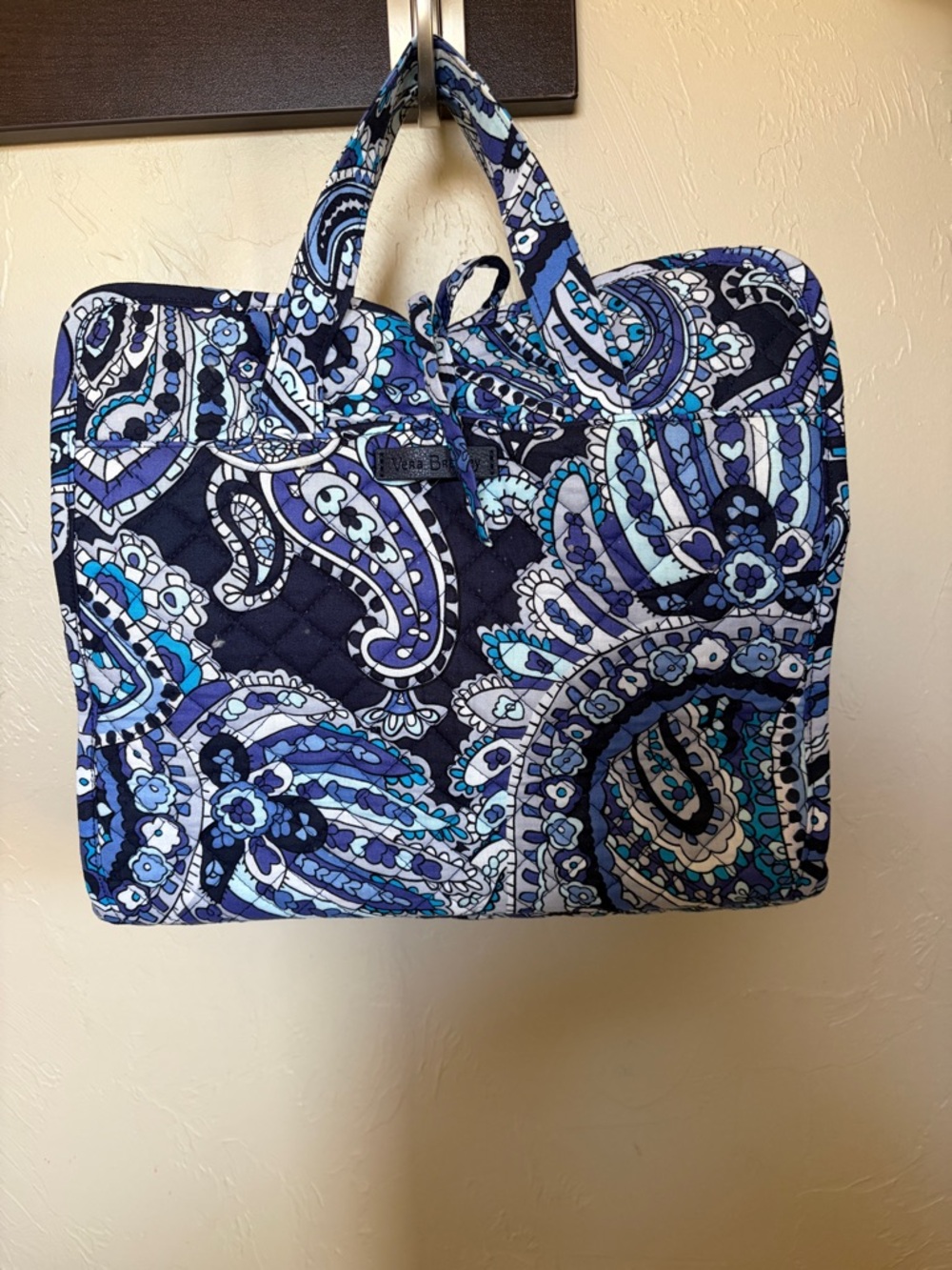 Vera Bradley Navy & Light Blue Quilted Paisley Travel Bag
